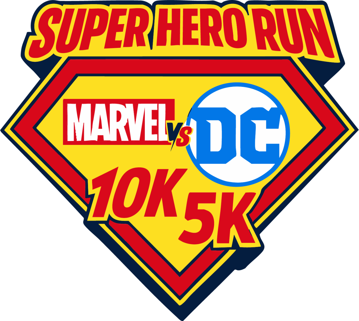 Super Hero 2026 logo with race title 1st Place Sports