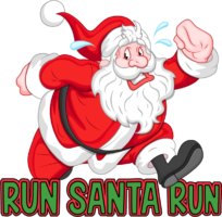 santa run clipart black